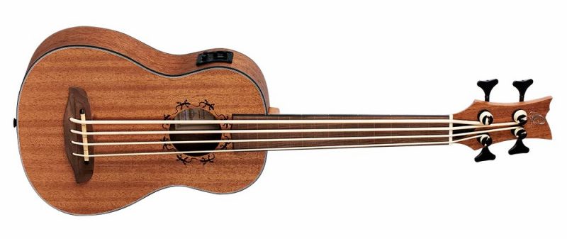 Ortega LIZZY-BSFL-GB to bezprogowe ukulele basowe