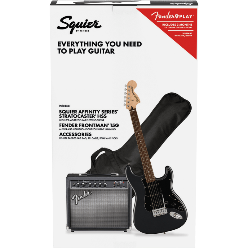 Squier Affinity Stratocaster HSS LRL CFM Pack - gitara elektryczna dla początkujących