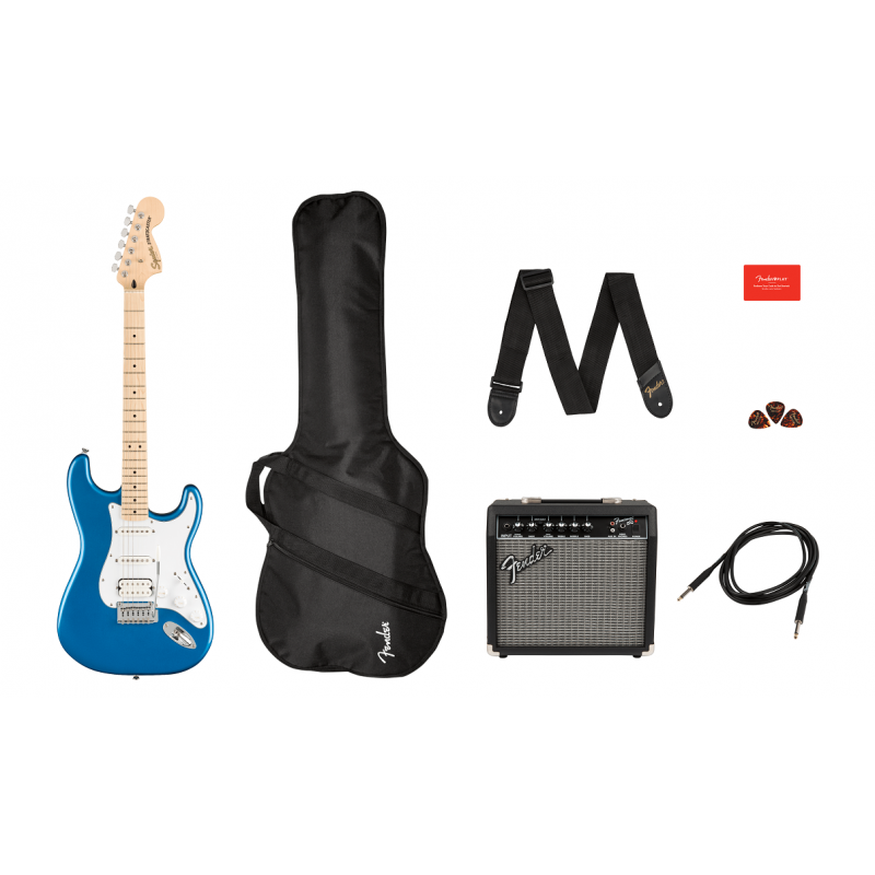 Squier Affinity Stratocaster HSS MN LPB Pack - gitara elektryczna dla początkujących