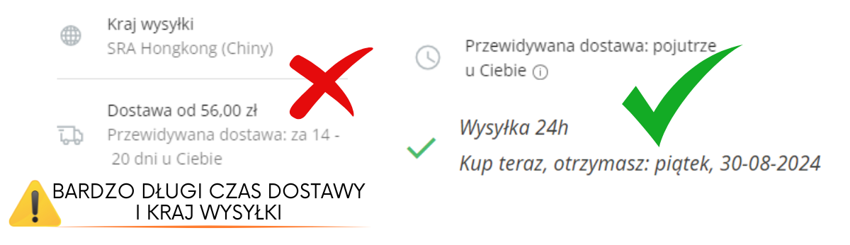 porównanie podróbki z oryginałem